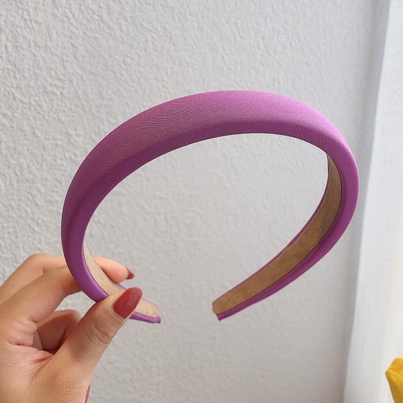 

Новая красочная губчатая повязка на голову с широким краем для женщин, однотонная повязка на голову, модный тюрбан, повязка для макияжа, обруч для волос, аксессуары для волос для девочек