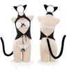 Cat Girl Sexy Cosplay Uniform Set Porn Bodysuit Pajamas Sexy Lingerie Erotic Costume Chemises Teddy Outfit Anime Game Underwear