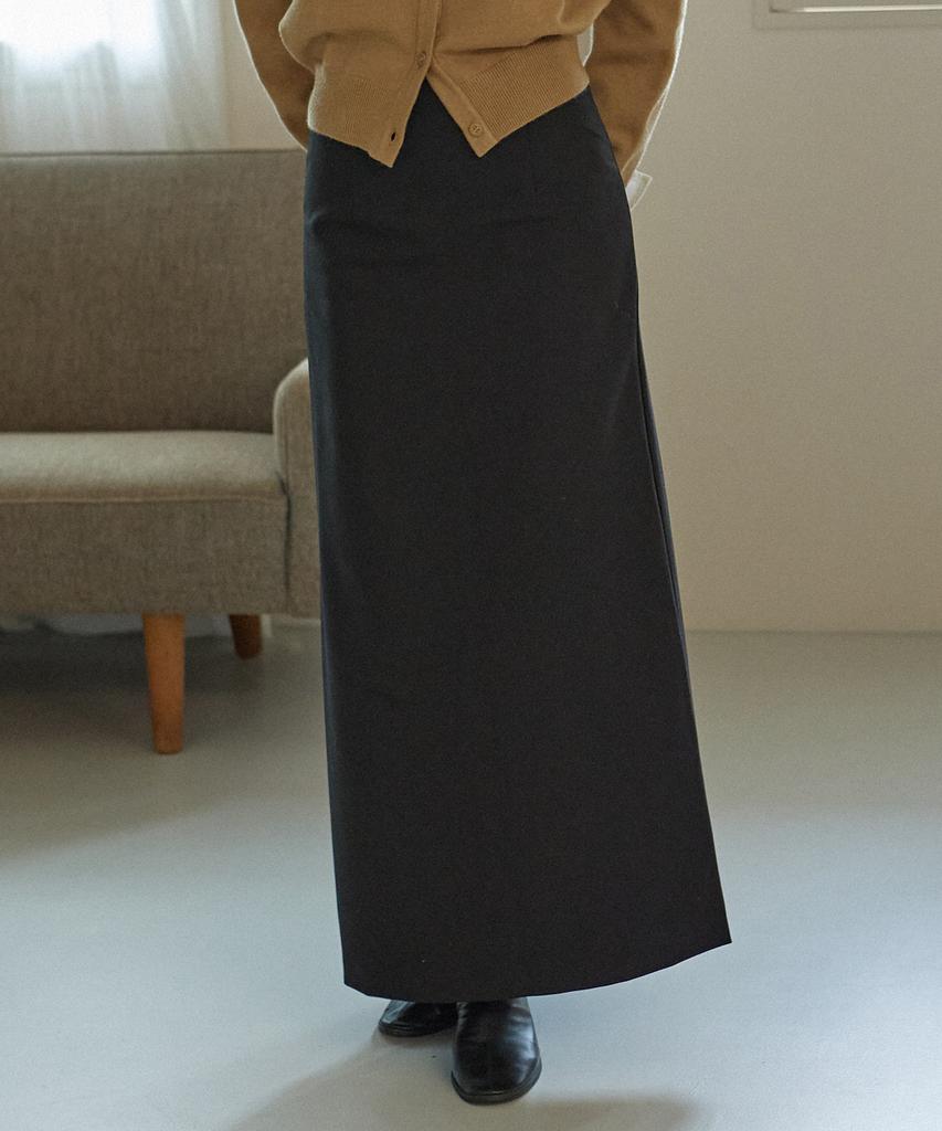 YUPPE Wool Line Skirt_Black