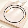 Vnox Minimalist Stainless Steel Black Waxed Cord Leather Necklaces  Adjustable Black Waxed Rope Long Necklace Party Jewelry Gift