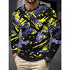 Men's Casual Daily Long-sleeved T-shirt, with Fashionable Printed Design, a Comfortable and Casual Top That Can Be Machine Washed