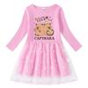 Children's Korean Style Rainbow Sequin Princess Dress - Short Sleeve for Summer, Long Sleeve for Spring/Autumn