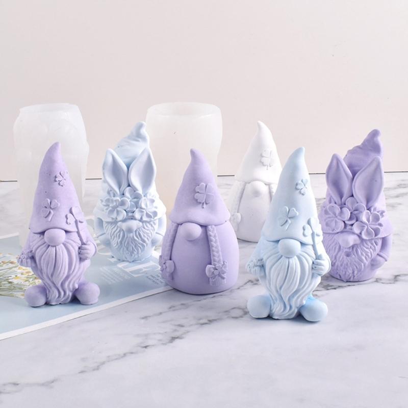 Christmas Gnome Candle Silicone Mold for DIY Candle Soap Plaster Desk Ornament Gnome Ornament Christmas Party Decor