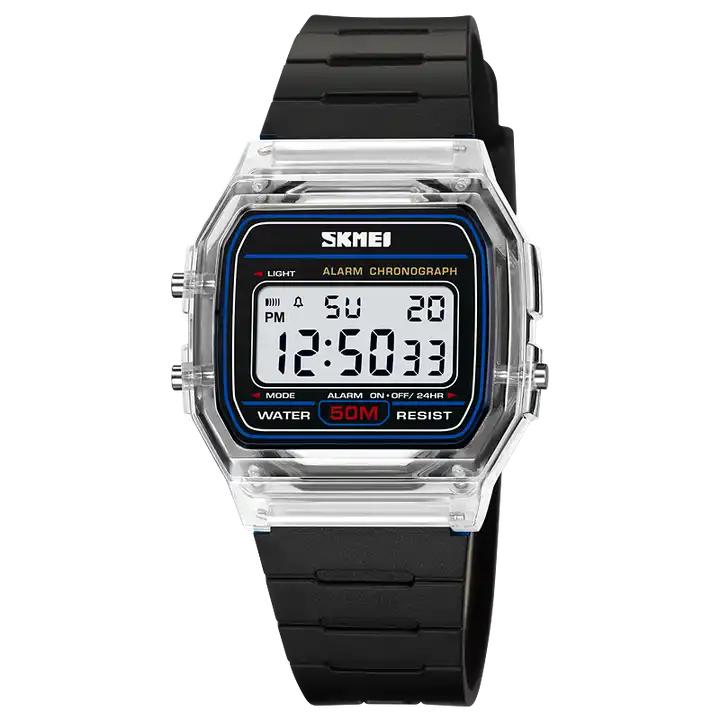 SKMEI 2056 LED Men Sport Square Mirror Face Silicone Women Digital Wristwatch Electronic Alarm Clock Reloj Hombre Unisex Watches