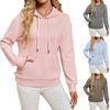Women's Striped Long Sleeve Hoodie Casual Loose Fit with Pocket Pullover Top