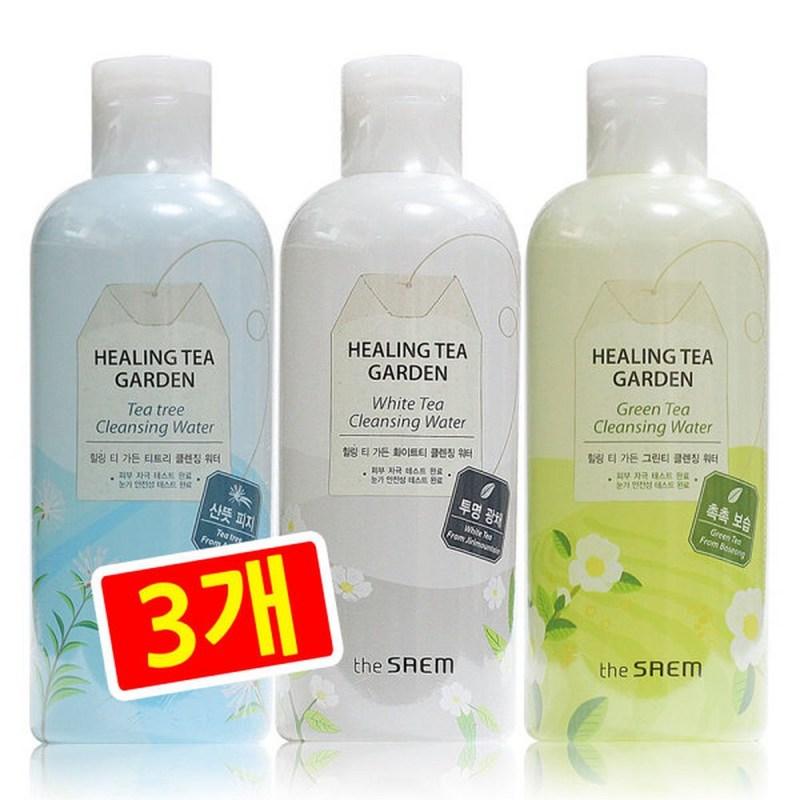The Saem Healing Tea Garden Cleansing Water 300ml x 3ea, 07) Green Tea x 3ea, 3 pcs, 300ml