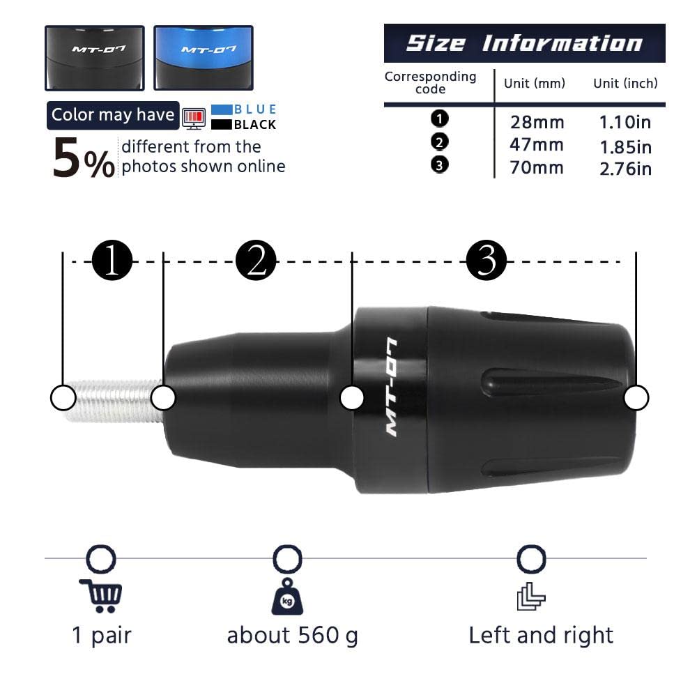 FOR MT07 Tracer Tracer 700/GT 7 FZ07 2014-2023 Frame Slider Crash Protector Motorcycle Accessories Drop Protection Engine Pad (Type Blue)
