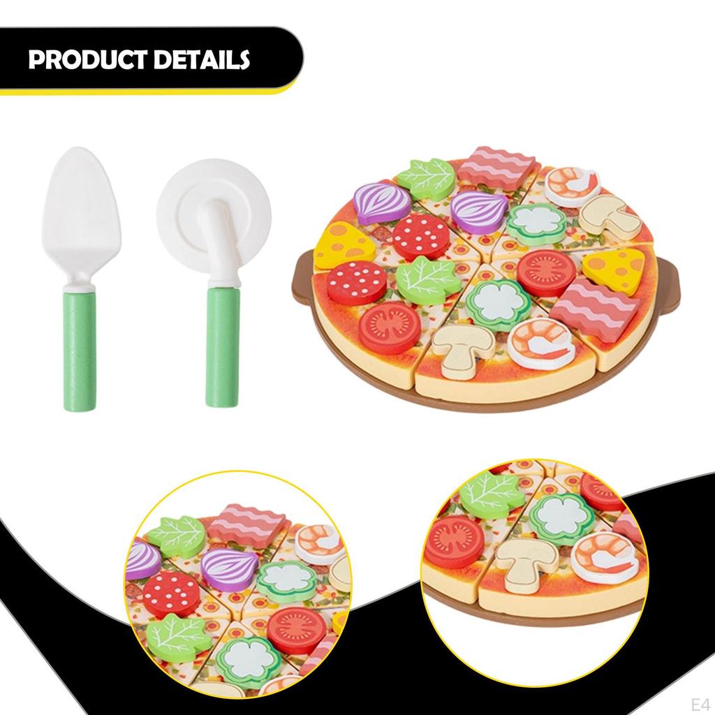 Pizza Set, Play Kitchen Accessories, Role-playing, Color Learning, Realistic Serving Toy,
