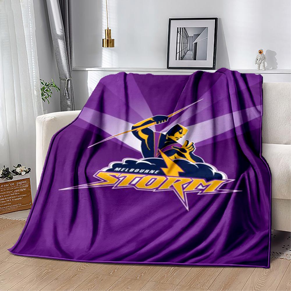 Coperte con logo della squadra Melbourne Storm Adatte per divani, viaggi, soggiorni anche un buon regalo per amici e familiari Adatte a tutte le stagioni.