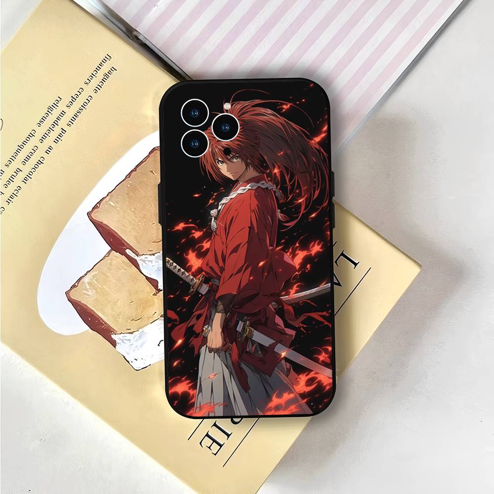 Japanese Manga R-Rurouni Kenshin Phone Case For IPhone 17 Air 16 15 14 13 Pro Max 11 12 Black Silicone Cover