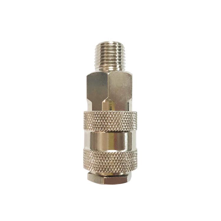 Pneumatic 1/4PT Nickel-Plated Iron Quick Connector for Air Compressors