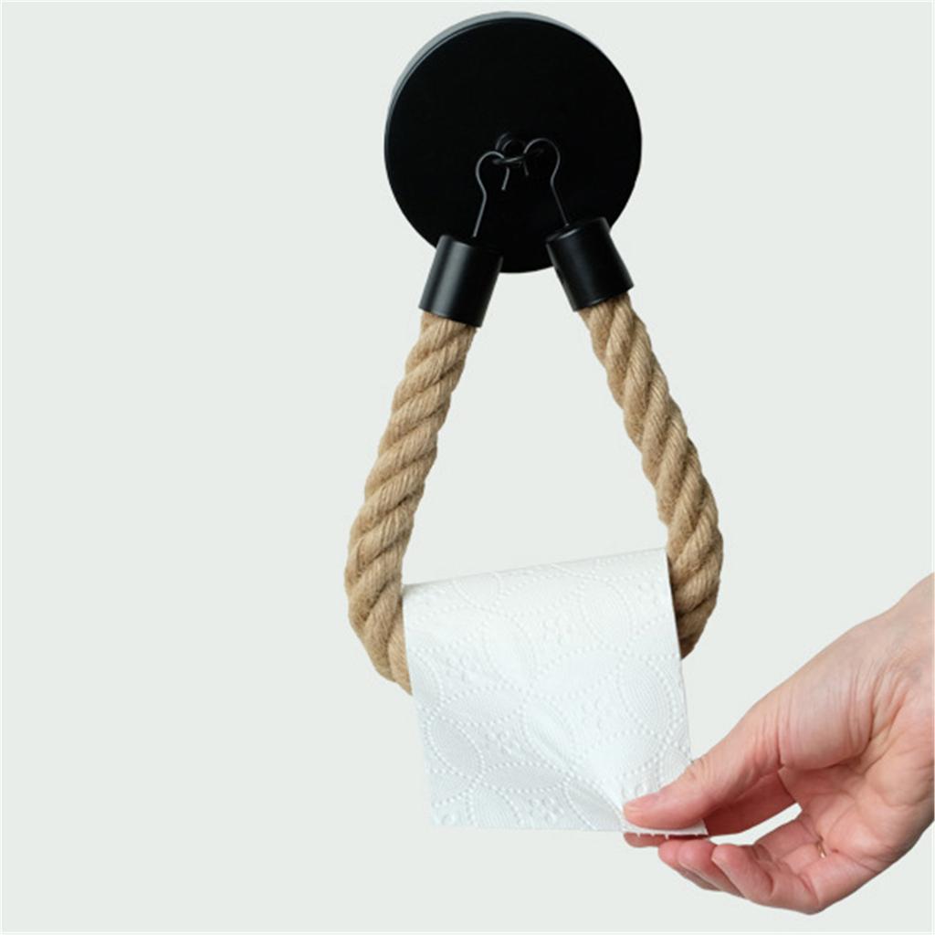 Nail-free Towel Hanging Rope Toilet Paper Holder Kitchen Bathroom Toilet Paper Holder Storage Rack Suction Cup Wall Mounted