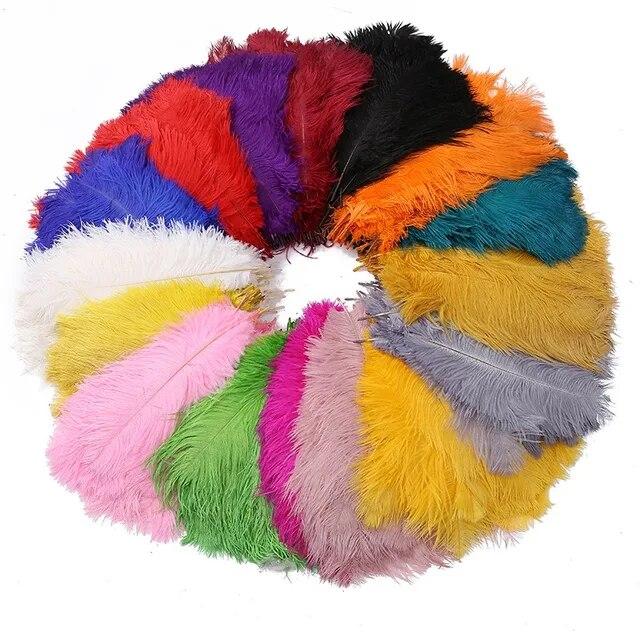10Pcs Ostrich Feathers Decorative Vase Pluma Wedding Table Centerpieces Carnival Accessories DIY Creative Leisure Craft Supplies