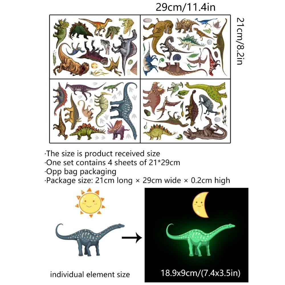 Removable Kids Room Decals Glow in The Dark Dino Glowing Luminous Stickers  Children's Bedroom