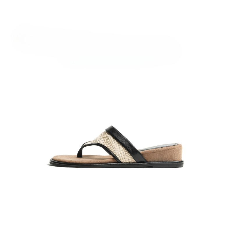 New Style Women's Shoes Soft-soled Wedge Heel Flip-flops