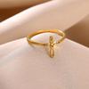 Minimalist Gold Color Rings For Women Heart Romantic Anillos Stainless Steel Corss Hollow Ring Lucky Jewelry 2026 New Gift