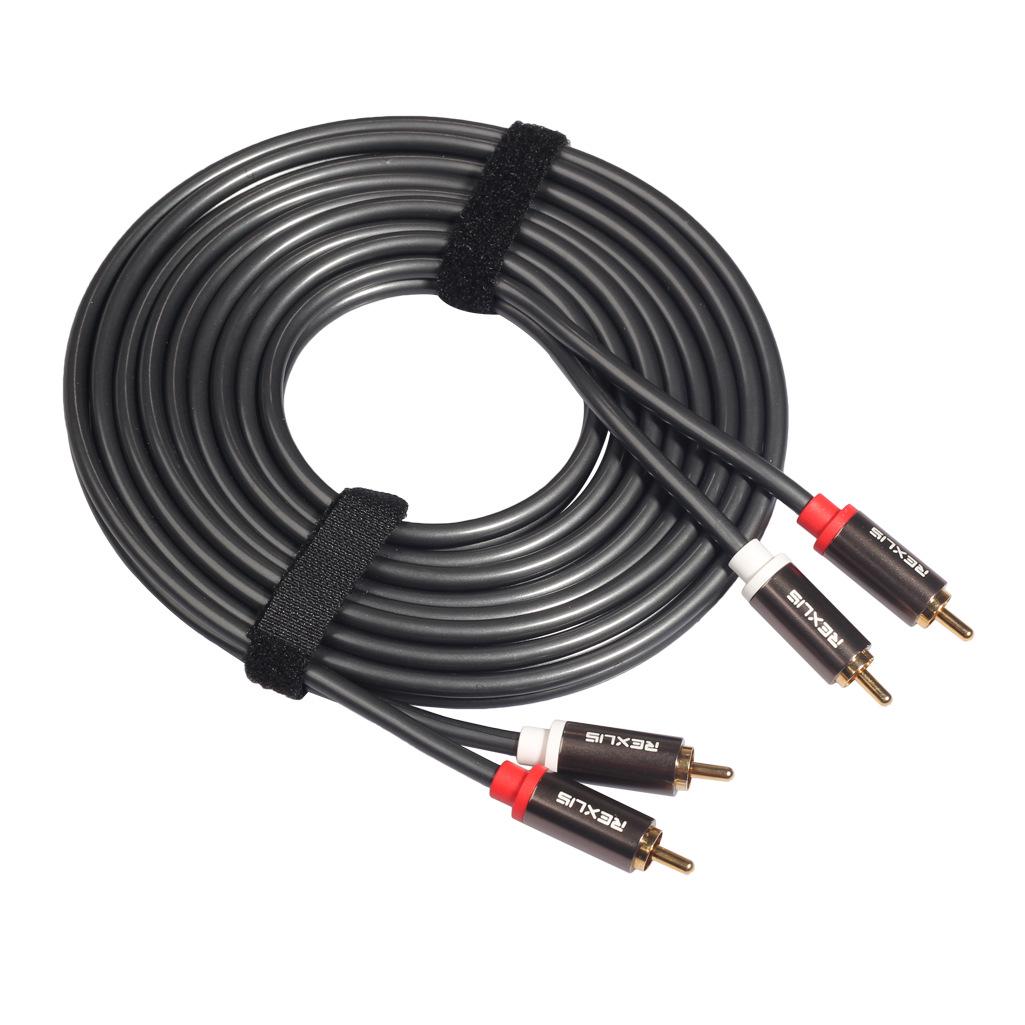 

Aluminum Alloy Dual RCA to RCA Audio Amplifier Cable 1m срібло сірий колір