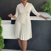 Autumn new autumn elegant fashion suit collar seven-quarter sleeve temperament commuter dress