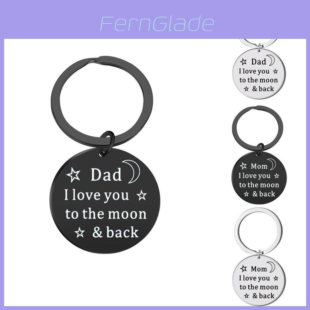 Personalized I Love You Dad Mom Stainless Steel Keychain Unique Gift For Father's Day And Mother's Day