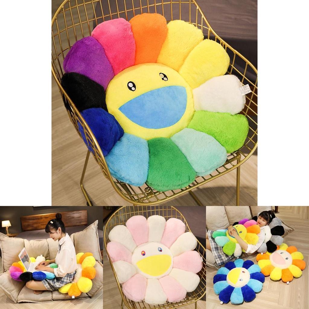 Colorful Takashi Murakami Rainbow Flower Pillow Plush Soft Toy For Kids And Collectors