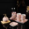 Ice cracked ceramic bathroom wash set bathroom mouthwash cup hand soap bottle soap dish toothbrush holder bathroom accessories