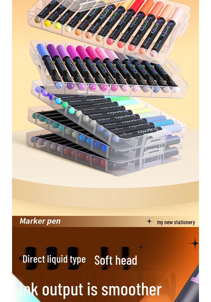 True Color Soft Tip Acrylic Watercolor Marker Pen for Kids - Ideal for Art, Journaling, and Doodling