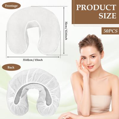 50 stuks Hoofdsteunhoezen voor Massagetafels & Massagestoelen Zacht Non-woven Hoofdsteunkussenhoes Massagetafels Gezichtskussenhoes