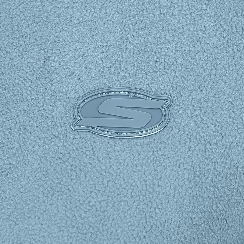 Skechers Basic Sports Series Warm Comfortable Windproof Cold Resistant Fleece Jacket Women Jacket Fog-Gray-Blue P424W124-01N9