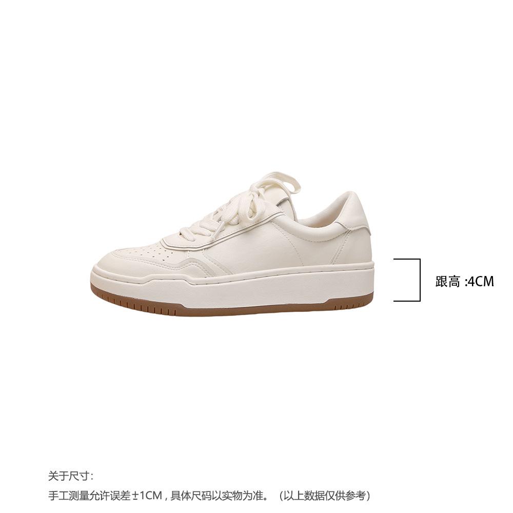 Leather Thick-soled Heightening Little White Shoes Women's Round Head Sports Moral Training Shoes 2025 New Autumn Versatile Casual Shoes