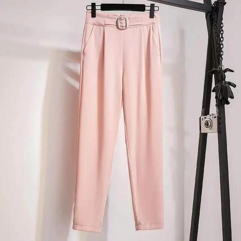 Frühling Übergröße Koreanischer Eleganter Damenanzug Damenblazer Freizeithose Tweedanzugjacke Dreiteiliges Jacke-Hosen-Set