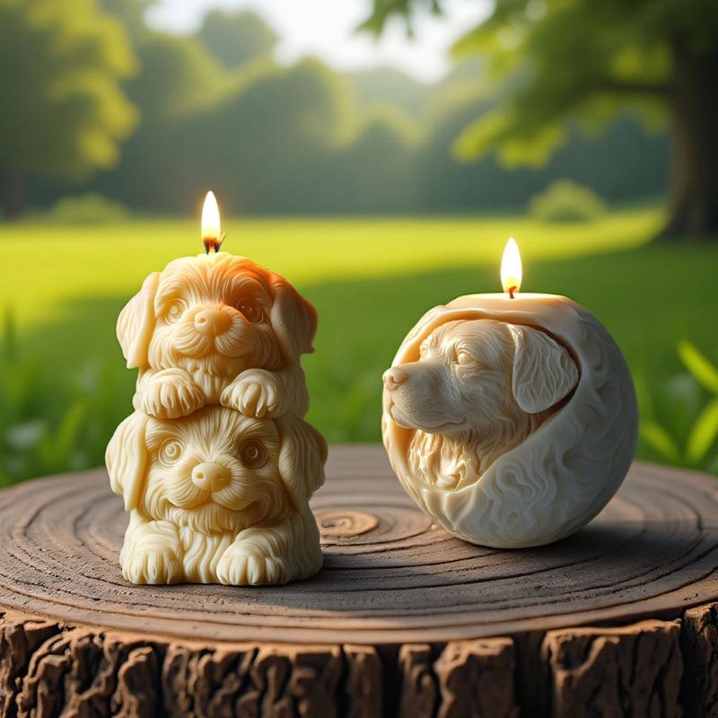 Pet Puppy Candle Silicone Mould Dog Figurine Silicone Mold For Epoxy Resin Craft Handmade Candle Soap Chocolate Baking