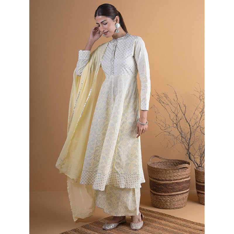 Libas Women s Silk Blend Kurta Set (5717_Yellow L жёлтый