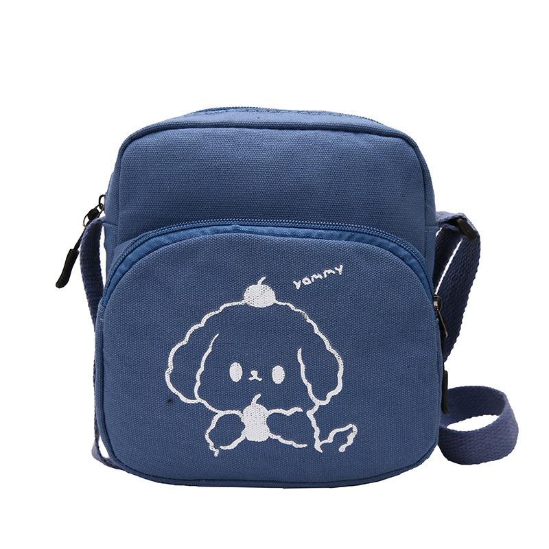 Japonský Harajuku styl kreslená plátěná taška korejská minimalistická crossbody peněženka pro studenty