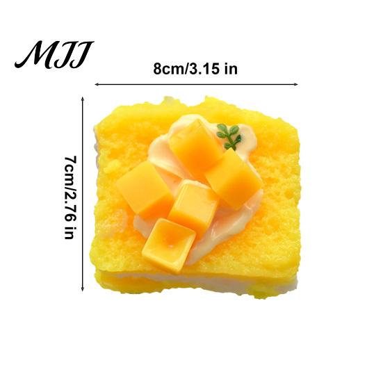 Soft Squeeze Toy Mango Toast Slow-Rising TPR Fidget for Stress Relief Realistic Food-Shaped Decompression Gadget Kids Adults Foam