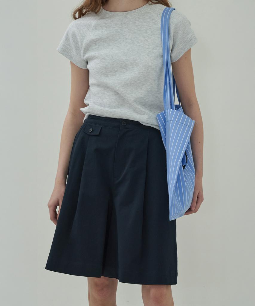 MOTT Button Wide Half Pants - Navy