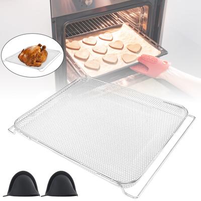 Stainless Steel Air Fryer Oven Basket Fit for Ninja Foodi DT251 / DT201 with Oven Gloves, Heat Resistant Air Fryer Mesh Basket Set