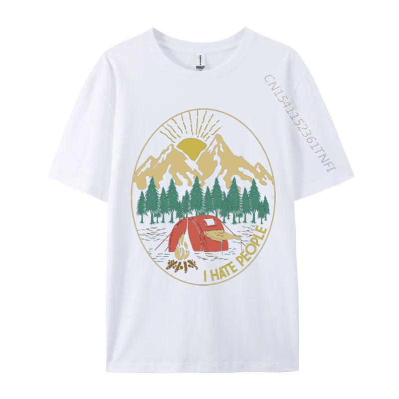 Love Camping I Hate People Funny Camping Tops Tees Luxury Designer TShirts Raunisex Food Wars Cotton Fabric Camisa Unisexs TShirts S