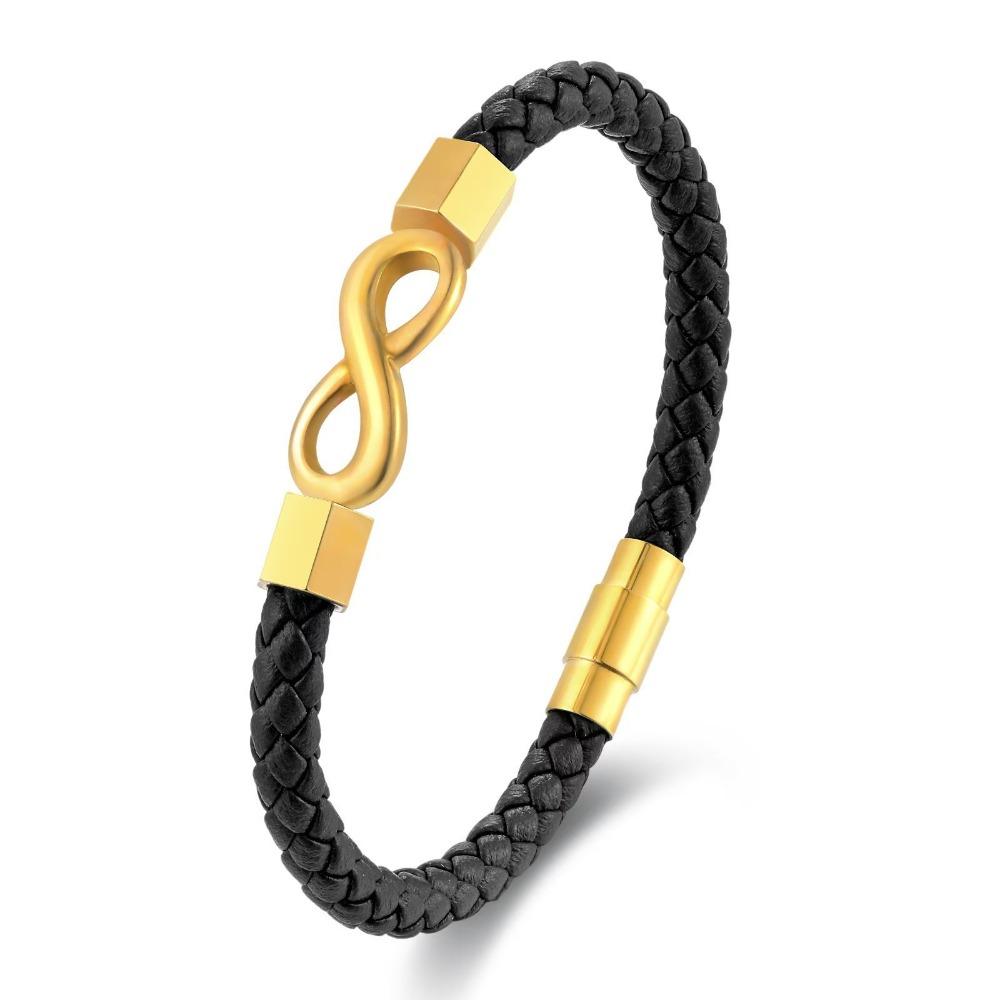 Stainless Steel NO.8 Bracelet Bangles Braided Bracelets Fashion Men Bracelet Male Female
