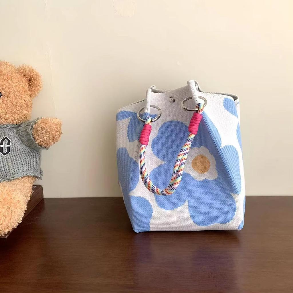 Women's Knitted Handbag Tote Bag - Fashion Water Bucket Purse for Work, Travel, Shopping