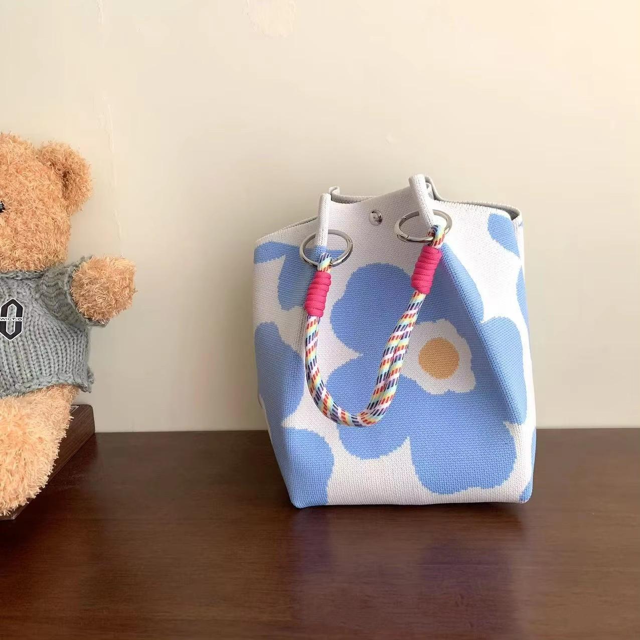 

Женская вязаная сумка-тоут - Модная сумка-ведро для работы, путешествий, шопинга