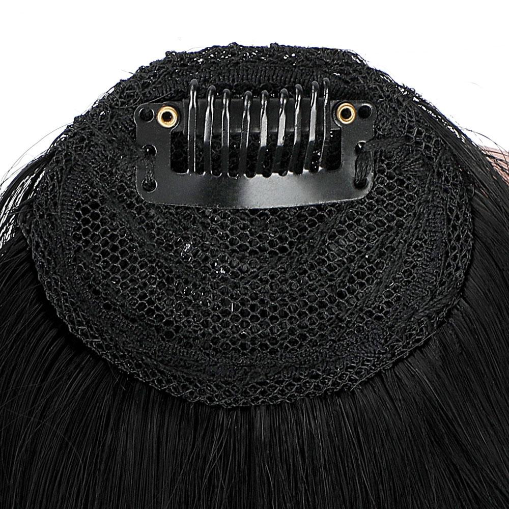 Straight Air Through Blunt Fringe with Clip Bangs Synthetic Hair Extension Heat Resistant Bangs Clip Natural Hairpiece