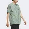 Adidas Wuji Graphic T-shirt With All-over Geometric Print Men Tops Silver Gray Green IA8146