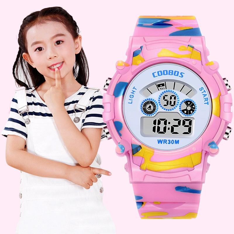 Boys Girls Children Electronic Watch Luminous Dial Lightweight Sport Style for Kids Daily School Travel