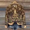 Women's Christmas Printed Casual Fashion Long Sleeve Round Neck Pullover Top