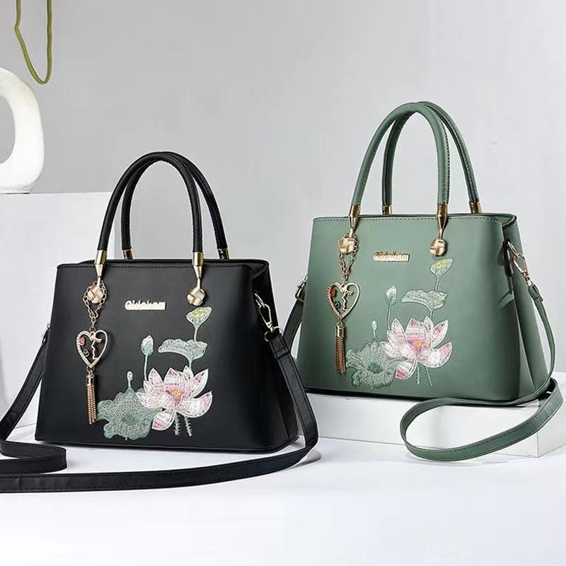Women New Chinese Style National Style Lotus Handbag Quality Shoulder Bag Messenger Bag On Behalf of Bags