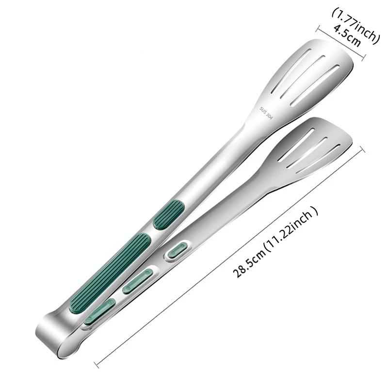 Kitchen Accessories Non-Slip Stainless Steel Food Tongs Meat Salad Bread Serving Clip Barbecue Grill Buffet Clamp Cooking Tools