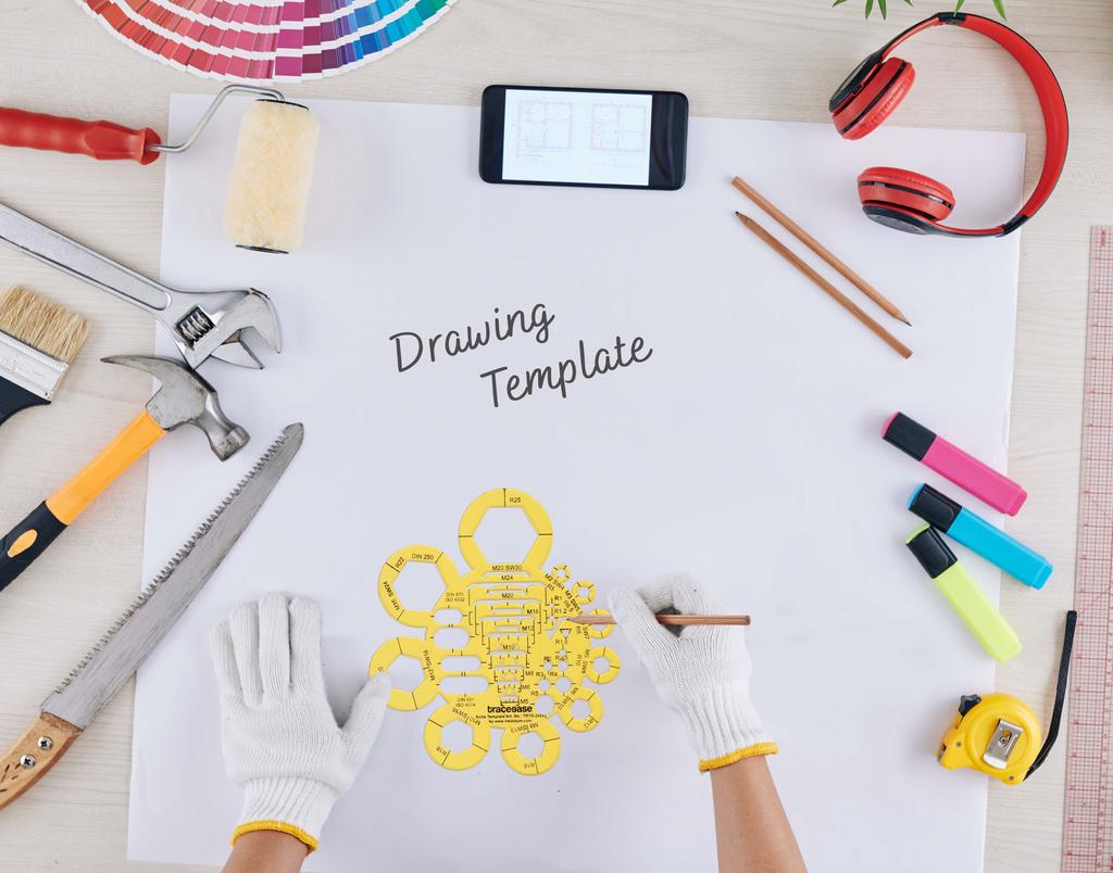 Traceease Electrical Drafting Bolts Template Drawing Stencil,Designing Template Measuring Ruler