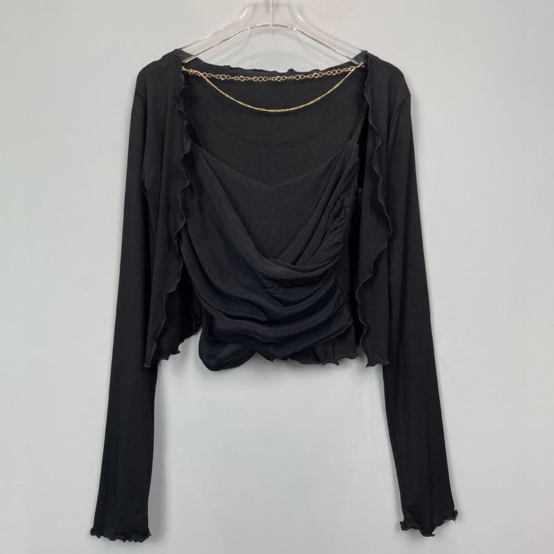 Dongdaemun Stylish Two-Piece: Sexy Sling & Cardigan Set
