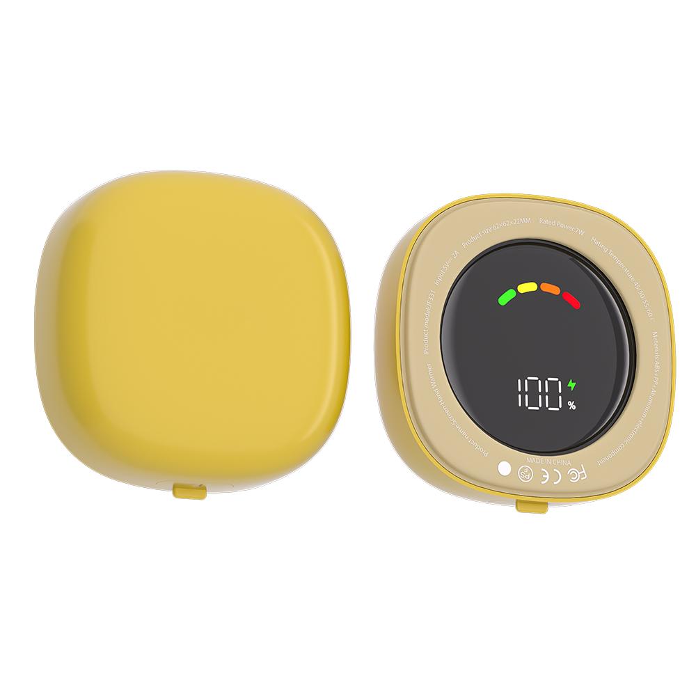 2-in-1 Electric Hand Warmer USB Rechargeable 4000mAh Power Bank Mini Handwarmer Double Side Heating for Home Office Use