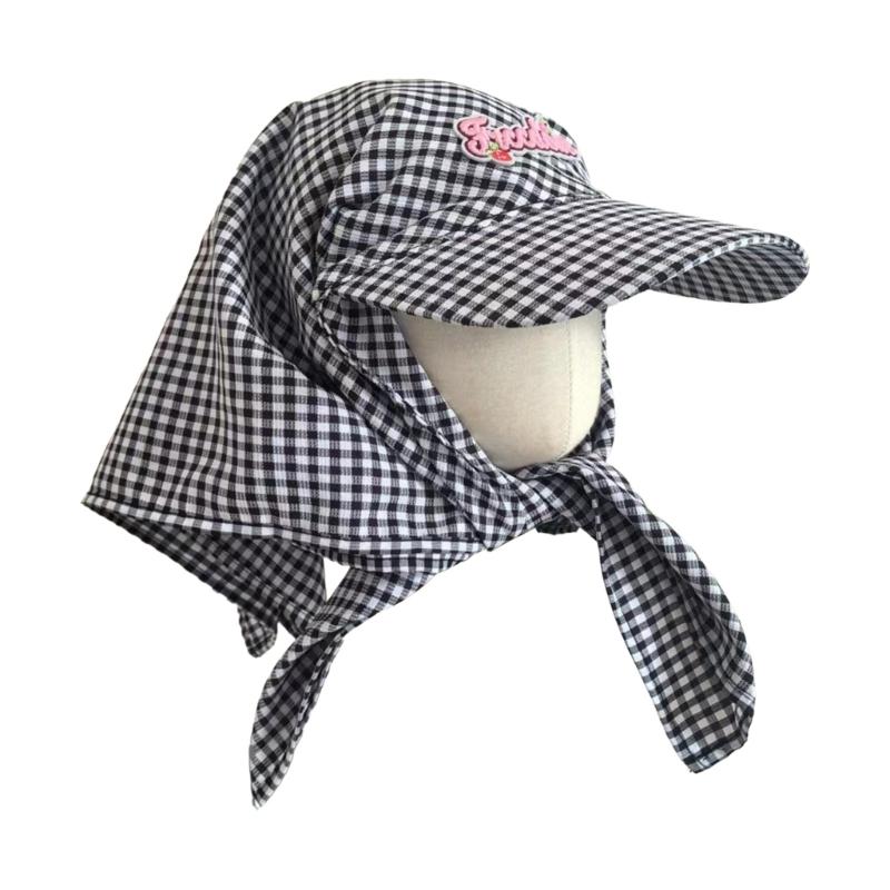 Quick Drying Baseball Hat for Women Girls Embroidery Adjustable Hat Checkered